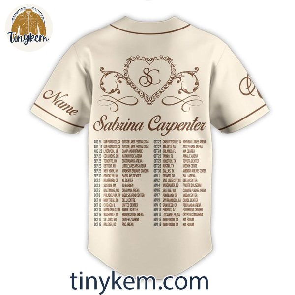 Sabrina Carpenter Short N’ Sweet US Tour 2024 Personalized Baseball Jersey