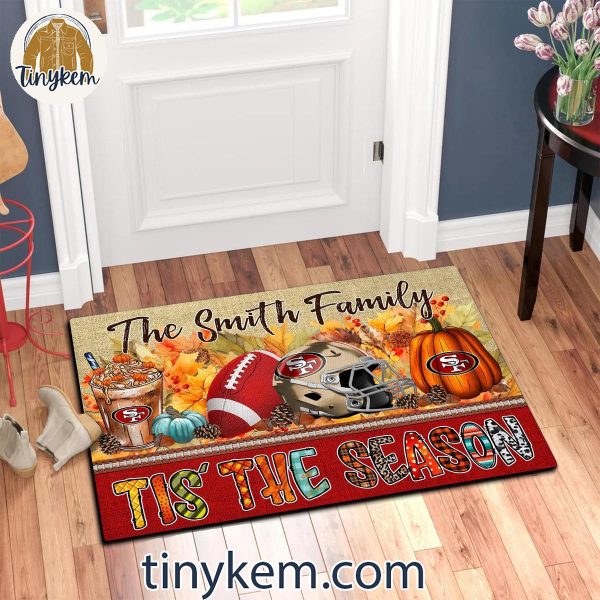 San Francisco 49ers Fall Tis’ The Season Customized Doormat