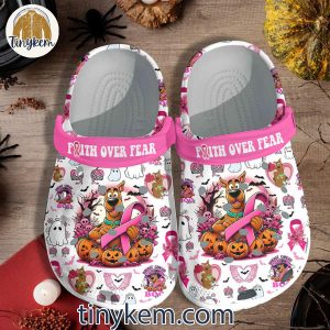 Scooby Doo Halloween Cancer Awareness Faith Over Fear Crocs Clogs 2 7k17l