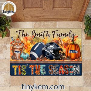 Seattle Seahawks Fall Tis The Season Customized Doormat 3 DP28w