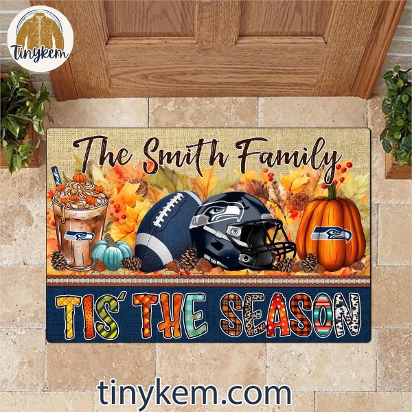 Seattle Seahawks Fall Tis’ The Season Customized Doormat