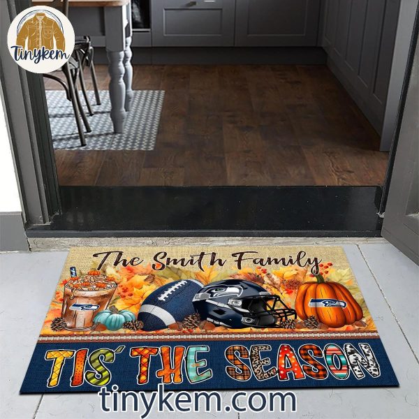 Seattle Seahawks Fall Tis’ The Season Customized Doormat