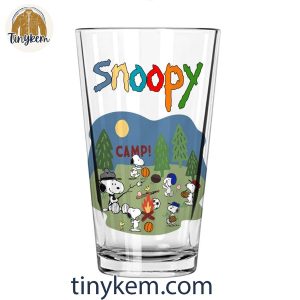 Snoopy Camping In The Night Of Full Moon Beer 16oz Glass Cups 3 CaA58