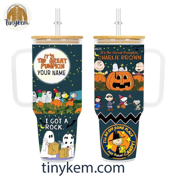 Snoopy It’s The Great Pumpkin Customized 40Oz Glass Tumbler