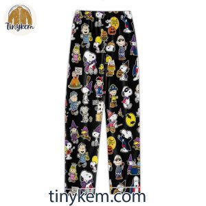 Snoopy Peanuts Happy Halloween Pajamas Set In Black Color 4 kRhFn