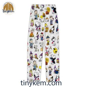 Snoopy Peanuts Happy Halloween Pajamas Set In White Color 4 AJ486