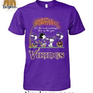 Snoopy Peanuts Minnesota Vikings Fall Is Wonderful Time Of The Years T-Shirt