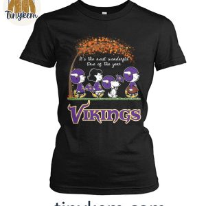 Snoopy Peanuts Minnesota Vikings Fall Is Wonderful Time Of The Years T Shirt 4 xWPqw