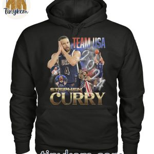 Stephen Curry Team USA Nuit Nuit Good Night Paris Olympic T Shirt 5 RKZ14