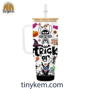 Stitch Trick Or Treat Halloween 40Oz Glass Tumbler