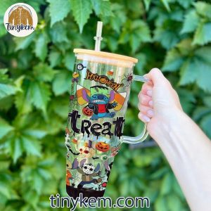 Stitch Trick Or Treat Halloween 40Oz Glass Tumbler 4 PCxsA