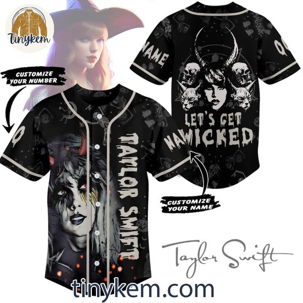 Taylor Swift Halloween Let’s Get Wicked Customized Baseball Jersey