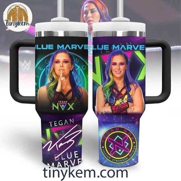 Tegan Nox Faster Stronger Spinner Blue Marvel 40 Oz Tumbler