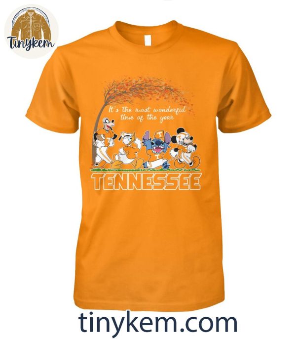 Tennessee Volunteers Fall Is The Most Wonderful Time Of The Year Disney Fan T-Shirt