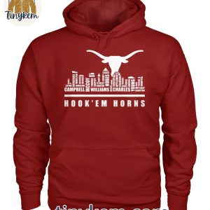 Texas Longhorns Hook Em Horns Football Player Name Skyline Shirt 3 qf1Ax