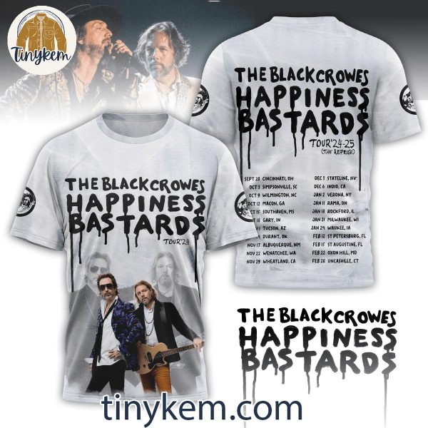 The Black Crowes Happiness Bastard 2025 Tour Unisex Hoodie, T-Shirt, Sweatshirt