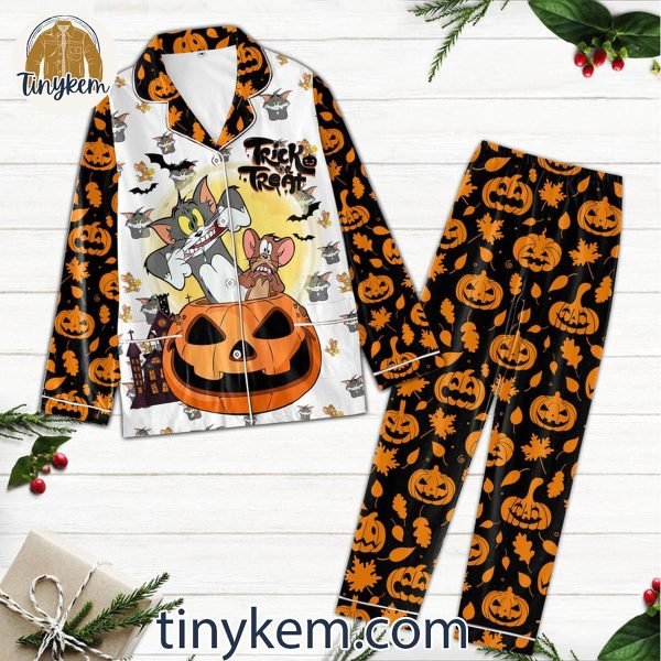 Tom And Jerry Halloween 2024 Trick Or Treat Pajamas Set