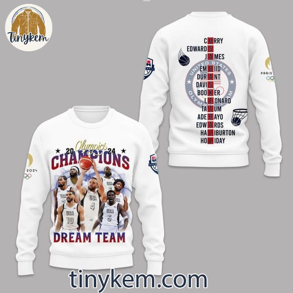 USA Basketball Dream Team Olympic 2024 Champions Sweatshirt, Hoodie Unisex T-Shirt,White