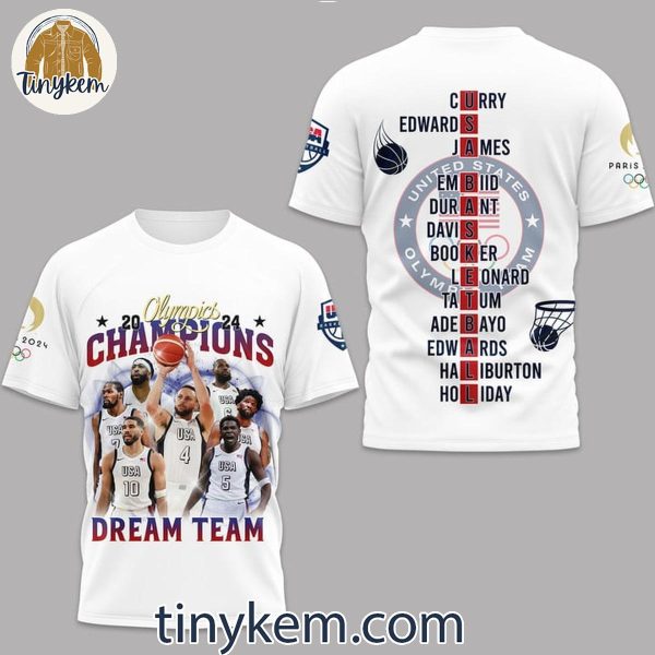 USA Basketball Dream Team Olympic 2024 Champions Sweatshirt, Hoodie Unisex T-Shirt,White