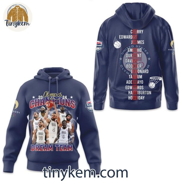 USA Basketball Dream Team Olympic 2024 Champions Sweatshirt, Unisex T-Shirt, Hoodie Navy