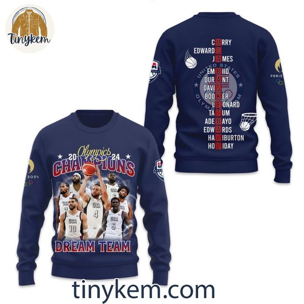 USA Basketball Dream Team Olympic 2024 Champions Sweatshirt, Unisex T-Shirt, Hoodie Navy