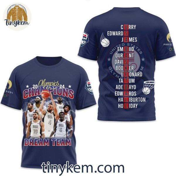 USA Basketball Dream Team Olympic 2024 Champions Sweatshirt, Unisex T-Shirt, Hoodie Navy